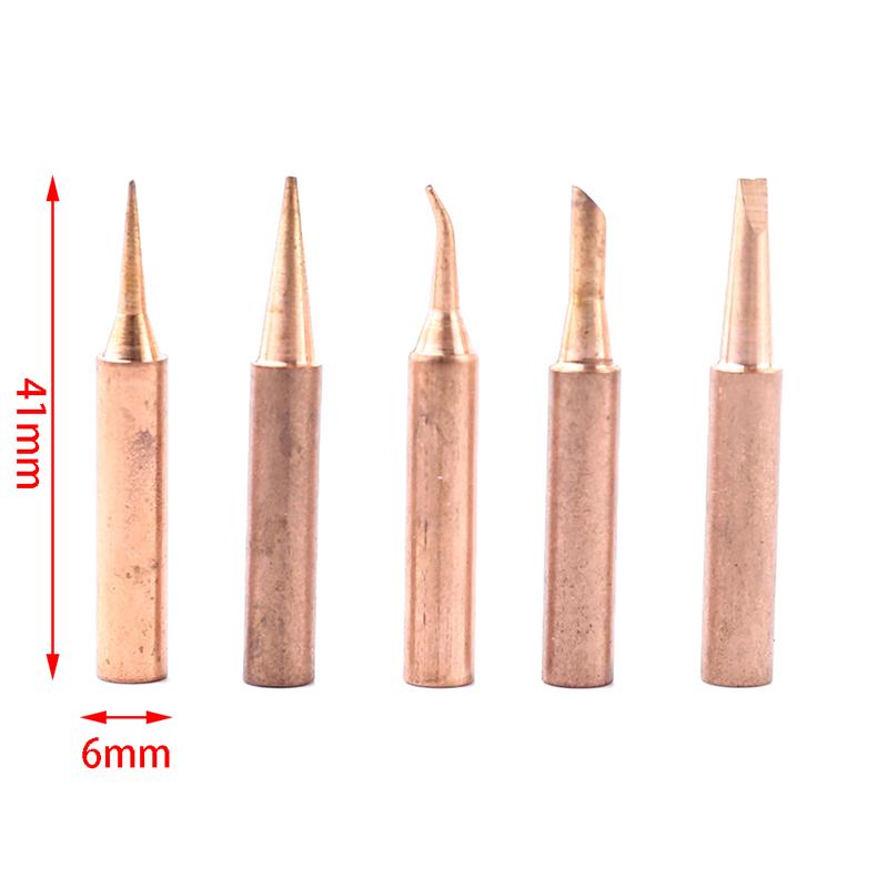 5Pcs Pure Copper Iron Tip Soldering Tip Rework Station Welding Head Soldering