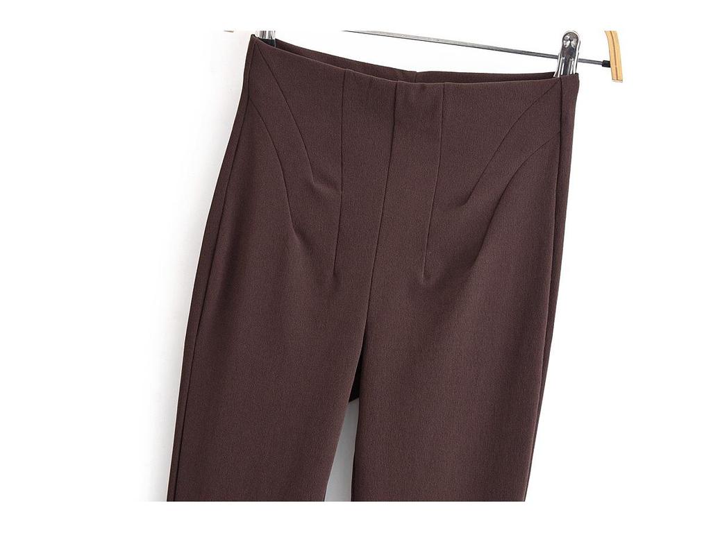 2025 Spring Women's European & American Style Pleated Top & Elastic Long Pants Set