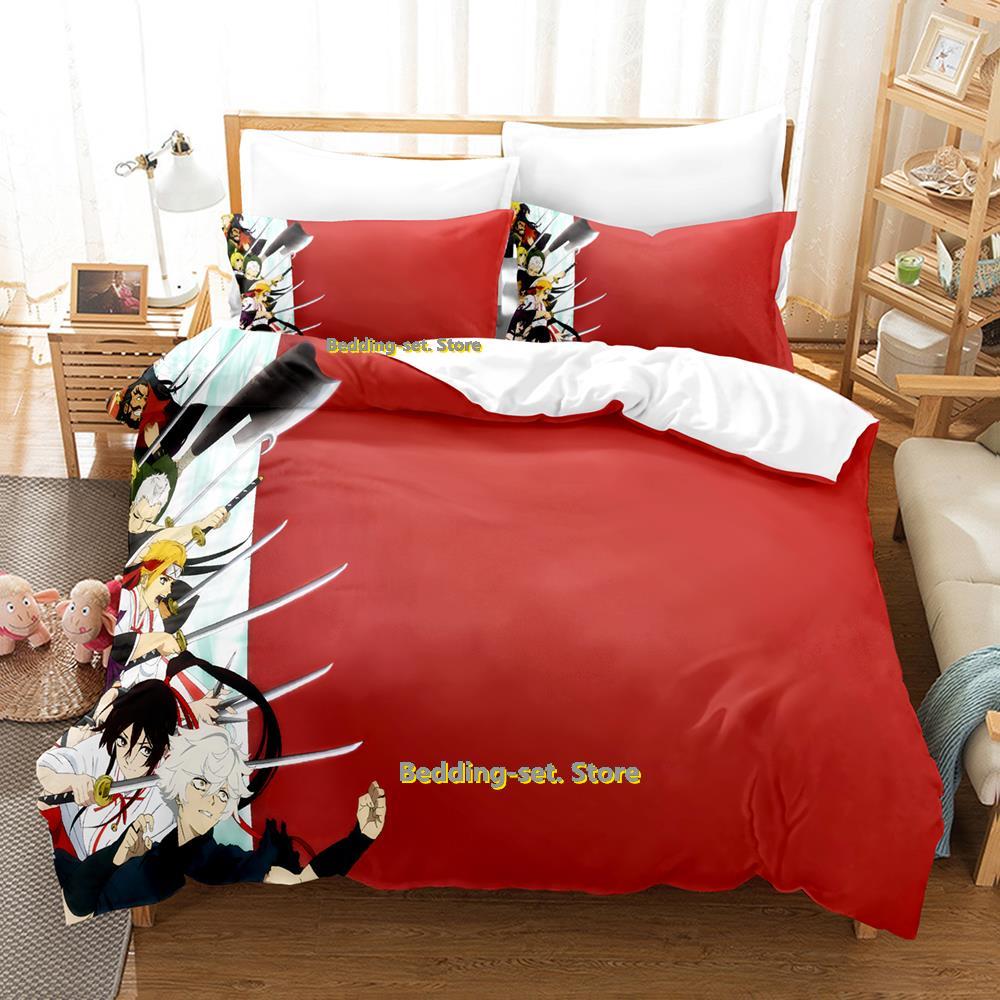 Comforter Hell'S Paradise Gabimaru & Sagiri Bedding Set Cartoon Anime Three-Piece Set Adult Kid Bedroom Three-Piece Suits Roupas De C