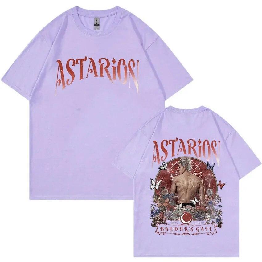 Retro Astarion Baldur's Gate 3 Print T-Shirt Unisex Women Casual Cotton Short Sleeve T Shirt Harajuku Oversized T Shirts Streetwear