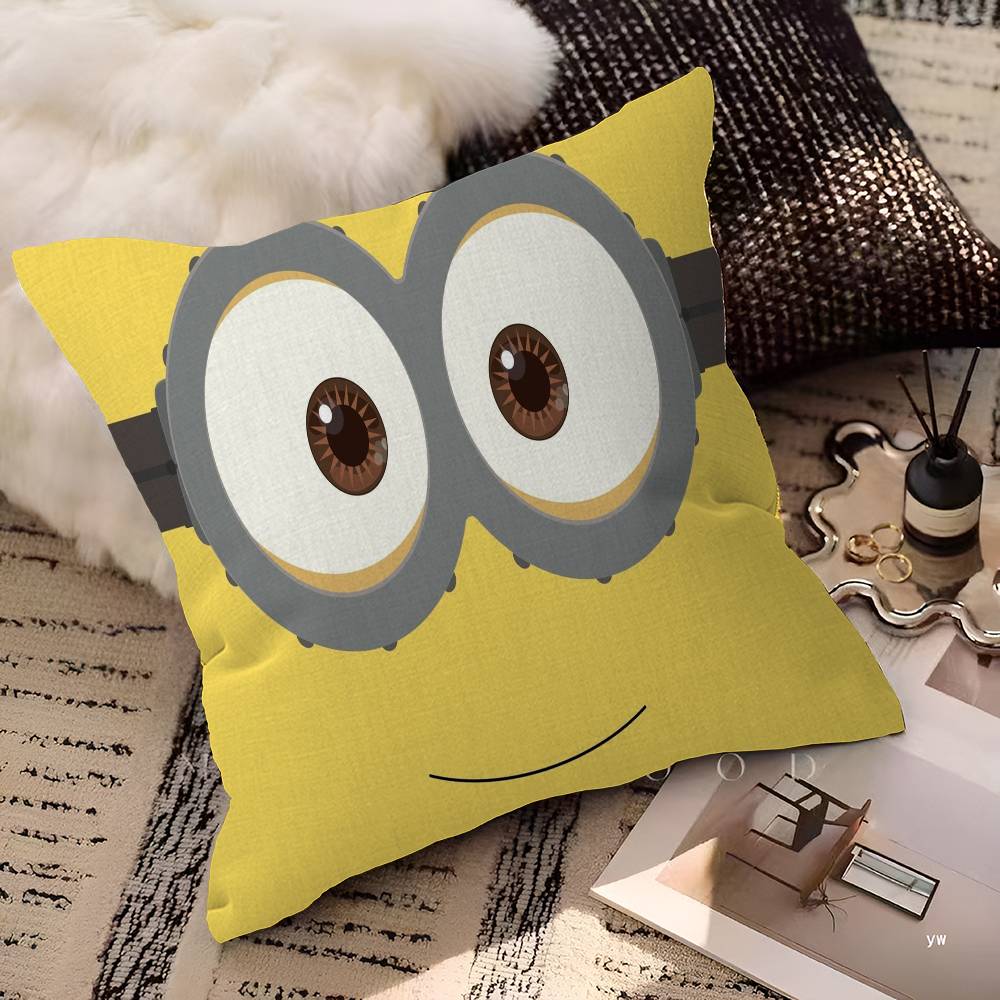 Cartoon-Cute-M-Minions Pillow Cushion Cover Pillowcase Living Room Sofa Home Decor Customized