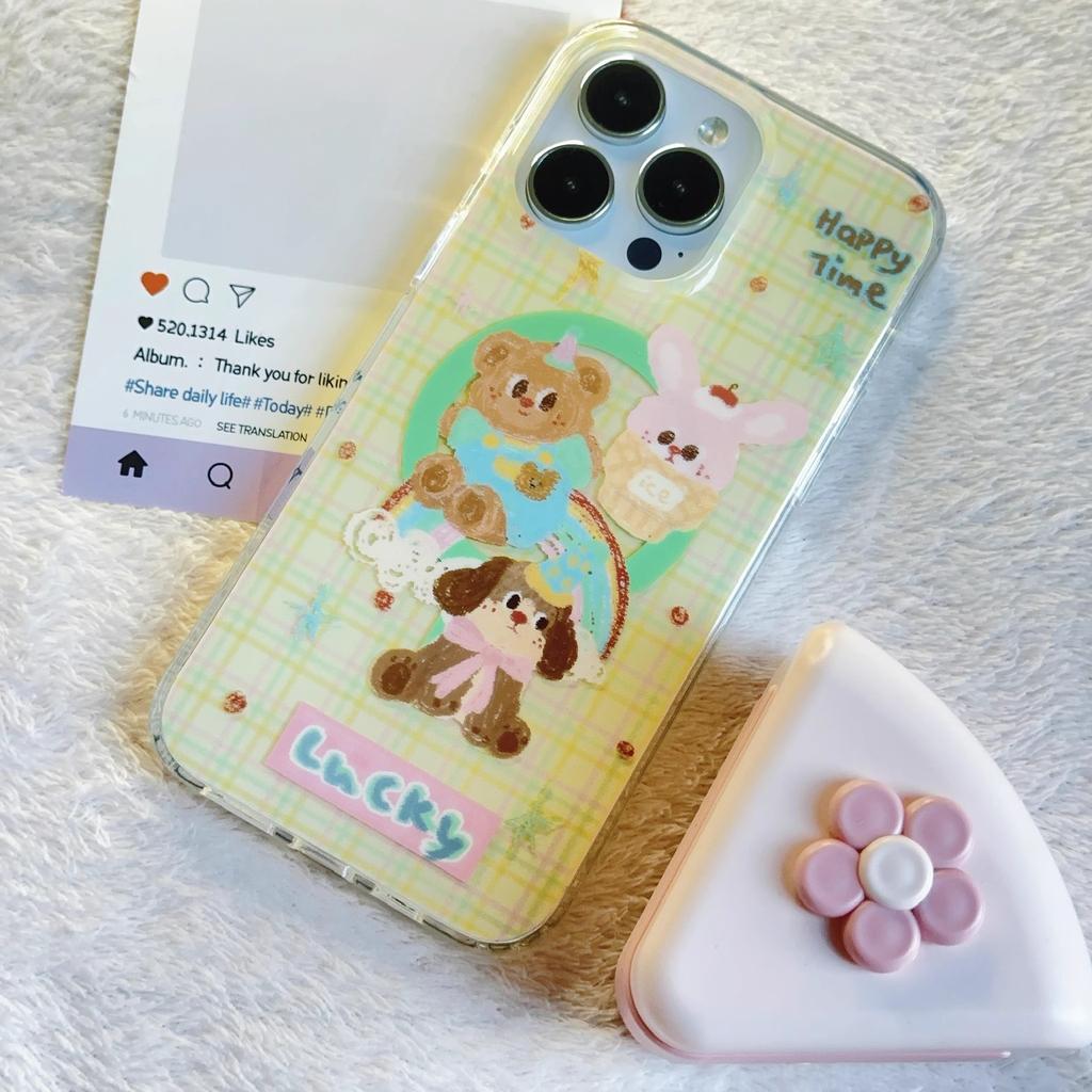 Puppy Birthday Party Original Illustrator Magnetic Stand Phone Case for IPhone17promax for Apple