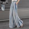 Women's Linen Blend Tie-Dye Wide-Leg Pants