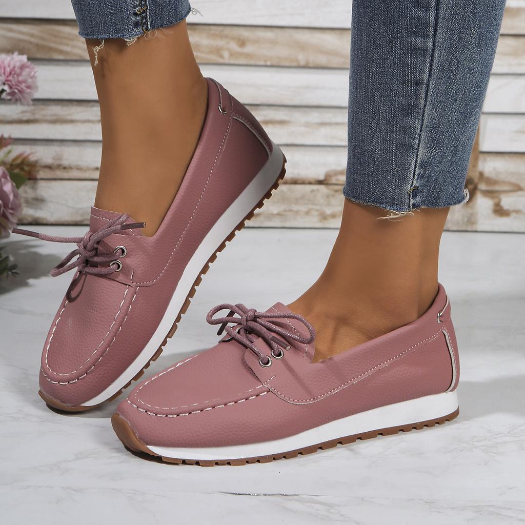 Woman Flats New Lace-up Slip On Sneakers Woman Mesh Light Weight Slip-on Flat Lace-up Shoes Ladies Comfortable Walking Loafers