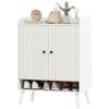 Entrance Shoe Rack With Adjustable Shelves Open Compartment For 15 Pairs Of Shoes 75x35x97 Cm White