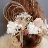 Ornament Specialty Shop Hair Ornament for Dried Flowers with Gold Leaf and Rope Ribbon [Hair Bria] Coming-of-Age Ceremonies, Graduations, Weddings,