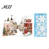 Indoor Outdoor Glass Decor Christmas Static Window Clings, Snowy Town House Snowflake Decals, Reusable Stickers Xmas Stickers, Holiday for Home