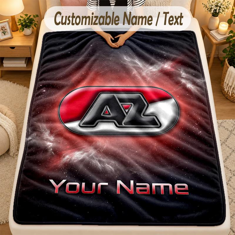 Flannel BlanketAZ Alkmaar Custom Name Text Personalized Soft Warm Throw Blanket Home Decor Gift