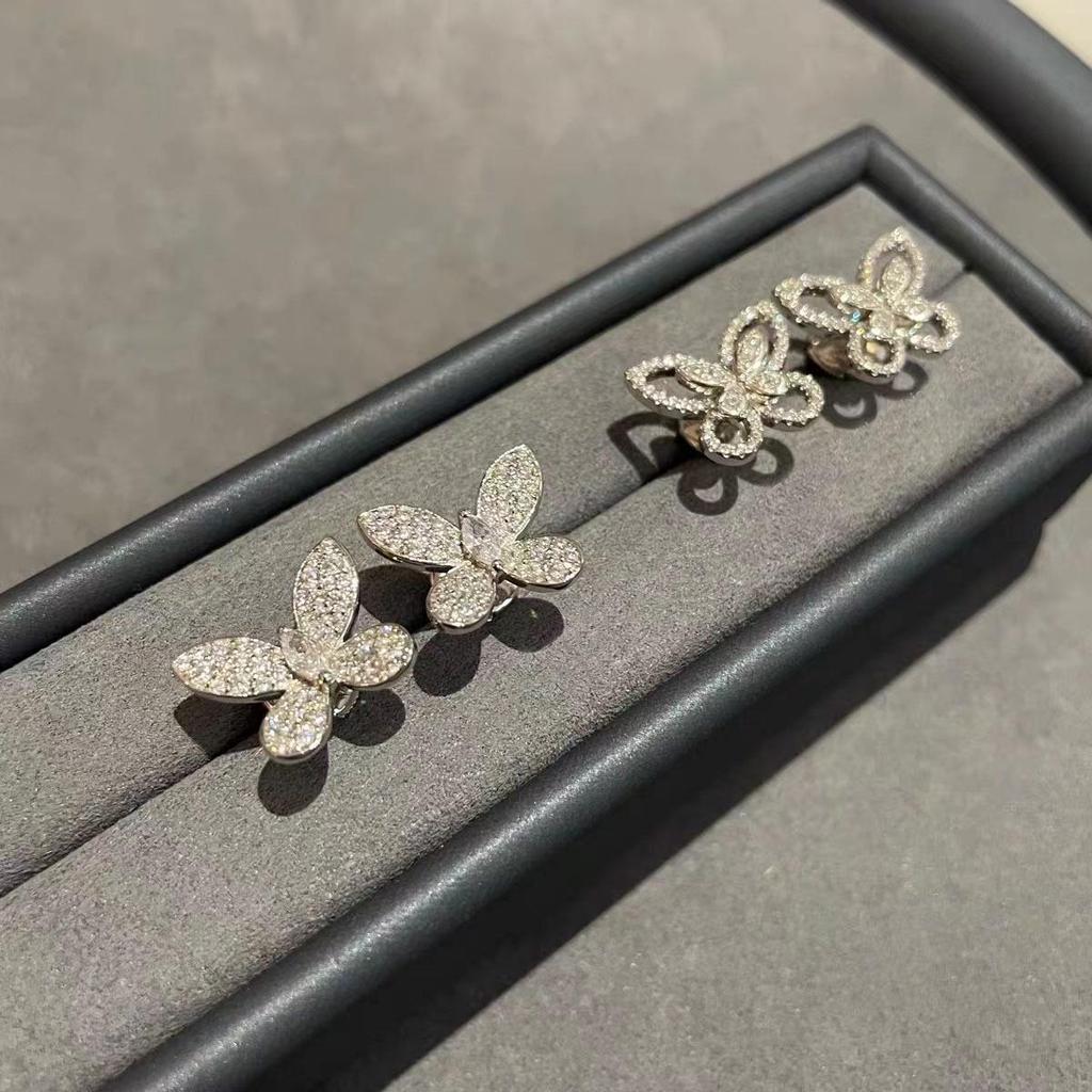 Luxurious Zircon Diamond Butterfly Earrings for Women - Elegant and Versatile Design