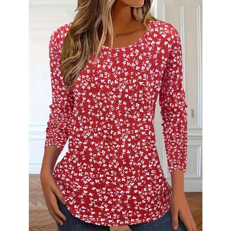 Floral 3D Print O-Neck Long Sleeve T-Shirts Fashion Pattern Women Clothing Casual Clothes Harajuku Female Clothing
