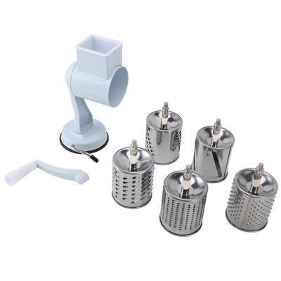 Manual Cheese Grater Shredder Stainless Steel Kitchen Hand Crank Grinder with 5 Interchangeable