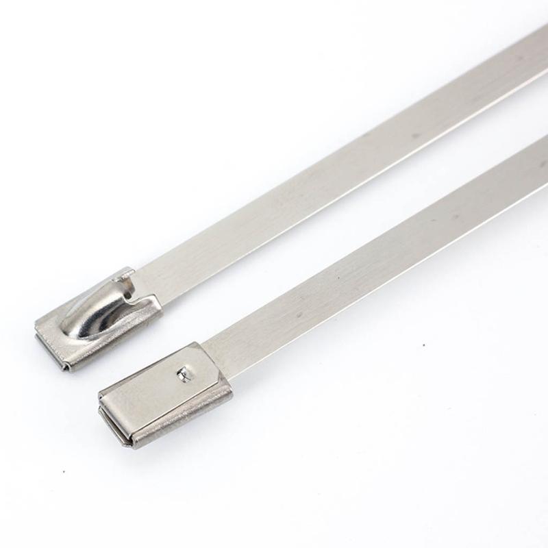 Metal Zip Ties 304 Stainless Steel Cable Tie Heavy Duty Self-Locking Strap Ties Multi-Purpose Metal Exhaust Wrap Lock