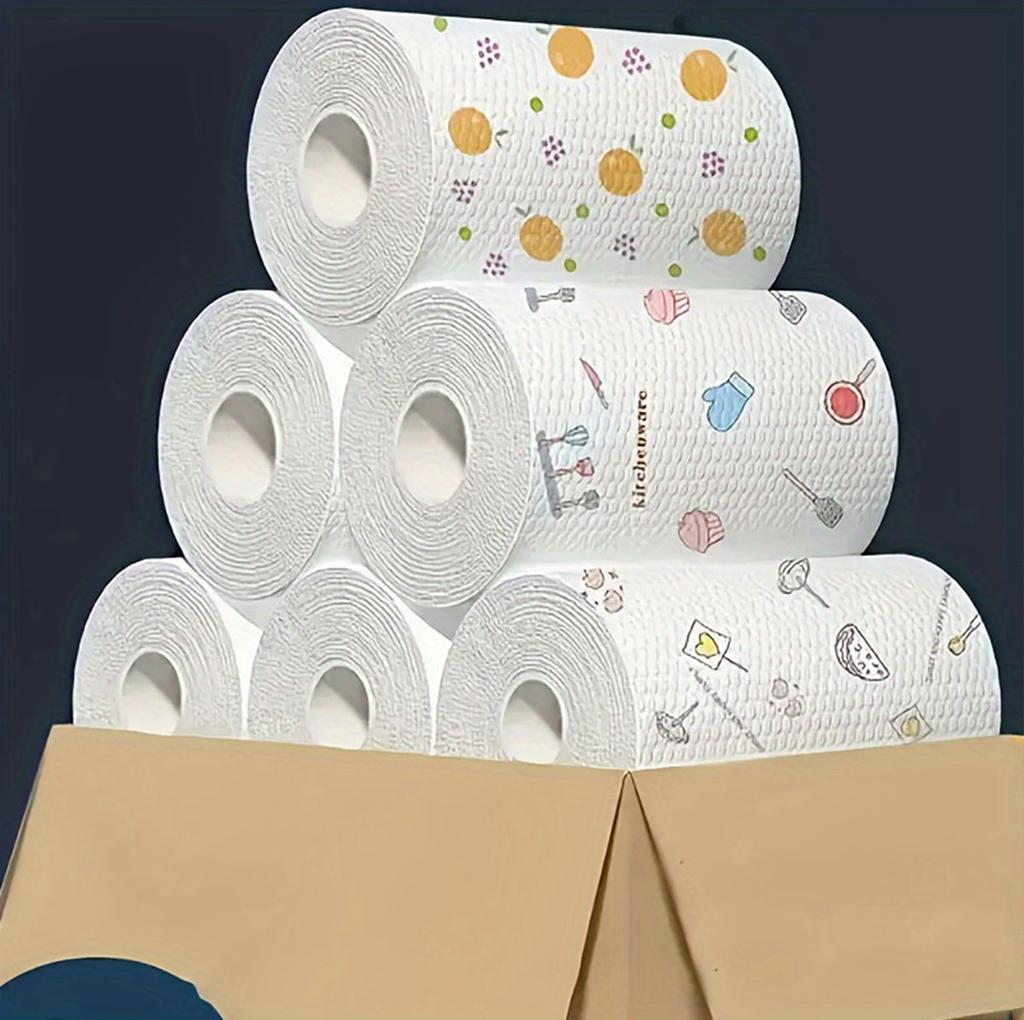 One Roll Lazy Rag Wholesale Absorbent Thickening Kitchen Paper Dry and Wet Dual-use Oil-free Disposable Lazy Rag