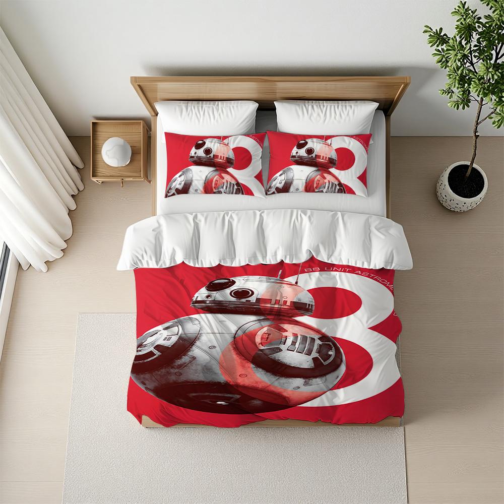 Bb-8 S-Star W-Wars Duvet Cover Set Home Style Bedding Soft Laundry Cotton Bed 3 Piece Set Student Dormitory Gift