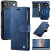 2-in-1 Magnetic Magnetic Detachable Wallet Case for iPhone 17/17 Pro/17 Max/17 Air - PU Leather, Card Slots, MagSafe Charging, 360° Protection