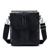 Men's Crocodile Print Single-shoulder Bag, Retro Genuine Leather Men's Crossbody Bag