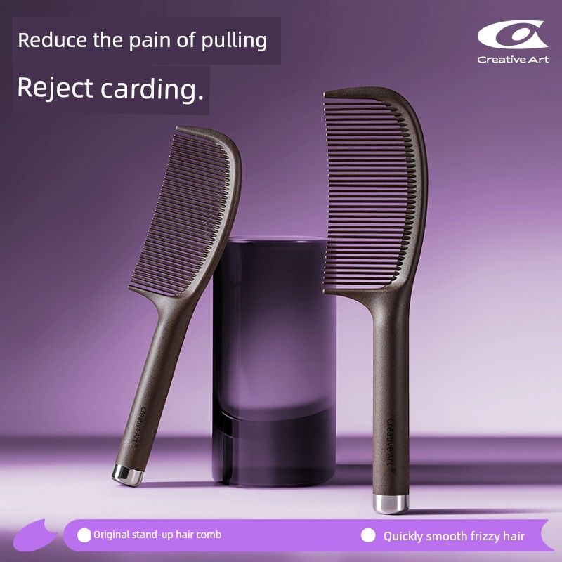 

Coffee Grounds Hairbrush for Women with Long Hair, Home Use, Volumizing, Non-Sticky to the Scalp, Men s Oil-Balancing Brush [Knot Buster] 2-Pack