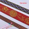 Luxurious Red Wedding Dragon & Phoenix Embroidered Ribbon with Ethnic Lace
