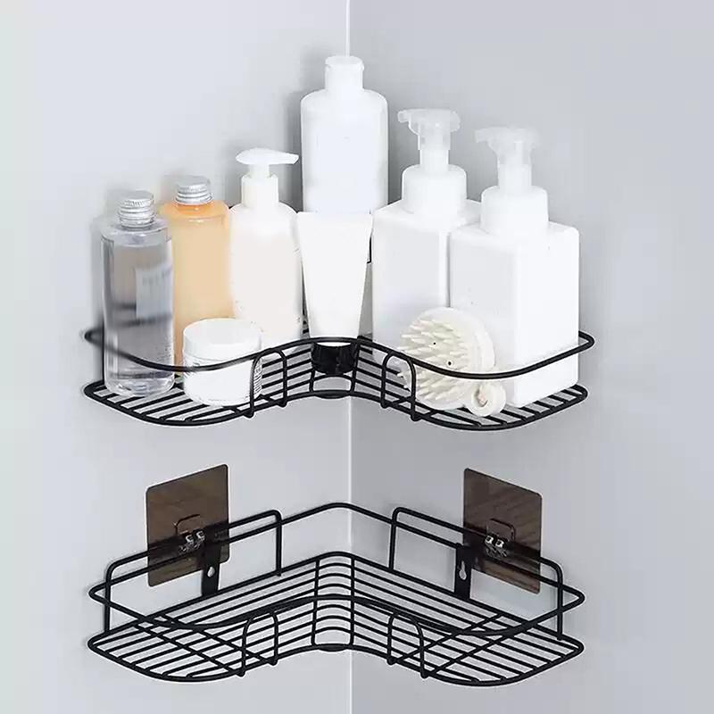 Bathroom Triangular Shelf No Drilling Required Wall-Mounted Kitchen Storage Rack