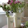 White Tin Flower Bucket for Fresh Blooms - Large Iron Vase for Flower Arranging & Deep Water Care