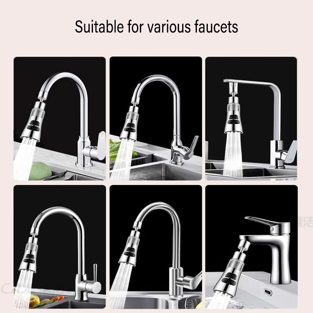 360° Rotate Kitchen Faucet Extender Splash Proof Washbasin Faucet Extender  Universal