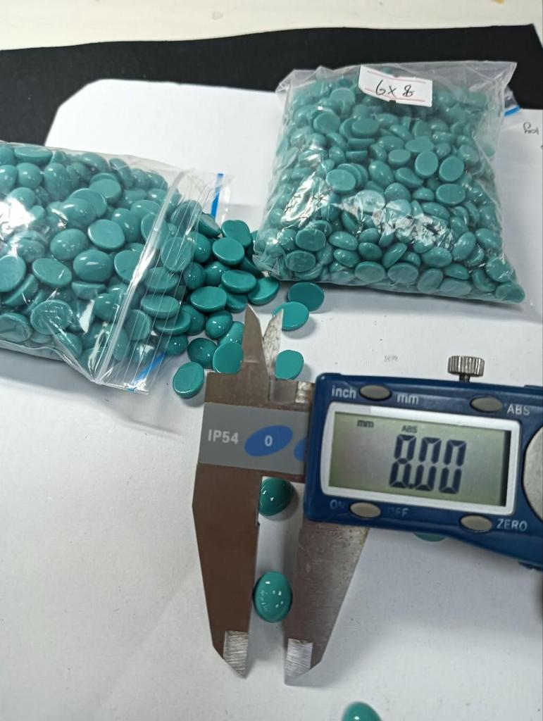 Premium Imitation Natural Turquoise Ovals - Curved Surface, Flat Bottom, 3x4 to 10x14 Sizes Available.