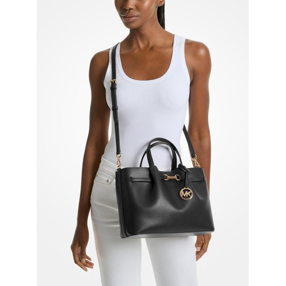 Michael Kors Carson Center Zip Satchel Medium 35s5g2zs3t1 Black