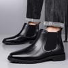 Men’s Chelsea Motorcycle Boots Western Boots Black Brown Short Leather Boots Casual Street Style Cool Ankle Boots Plus Size