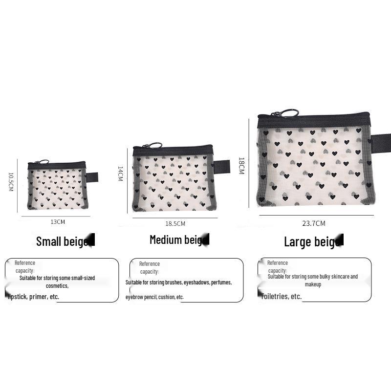 Large Capacity Transparent Mesh Cosmetic and Toiletry Bag - Portable Travel Storage