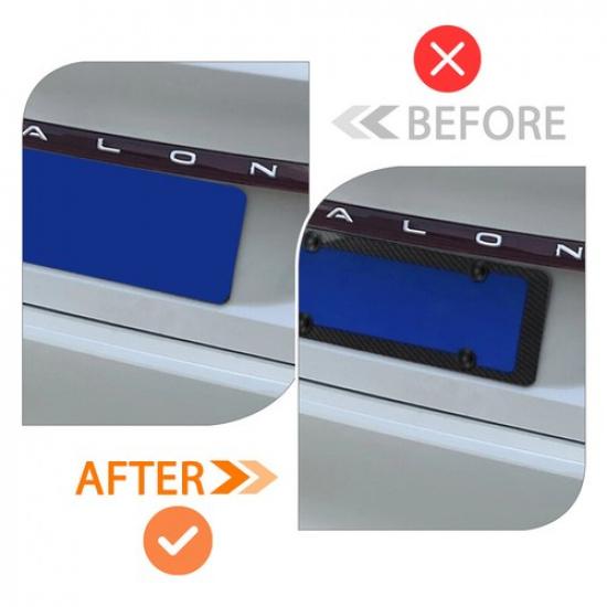 3D Carbon Fiber Pattern License Plate Frame Tag Cover Original US Standard