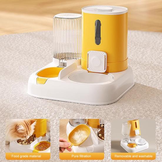 Automatic Pet Feeder 2-in-1 Pet Food Feeder And Water Dispenser Large Capacity Cat Feeding Station for Small Medium Cats Dogs