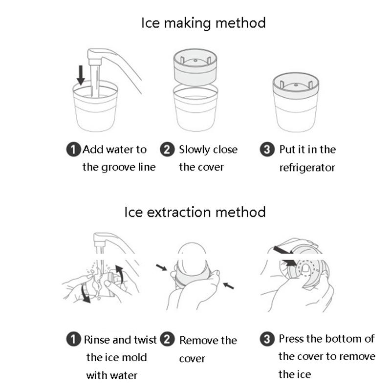1PC Kugel Eiswürfelform Langsam Schmelzen Diy Eis Ball Runde Gelee Machen Form