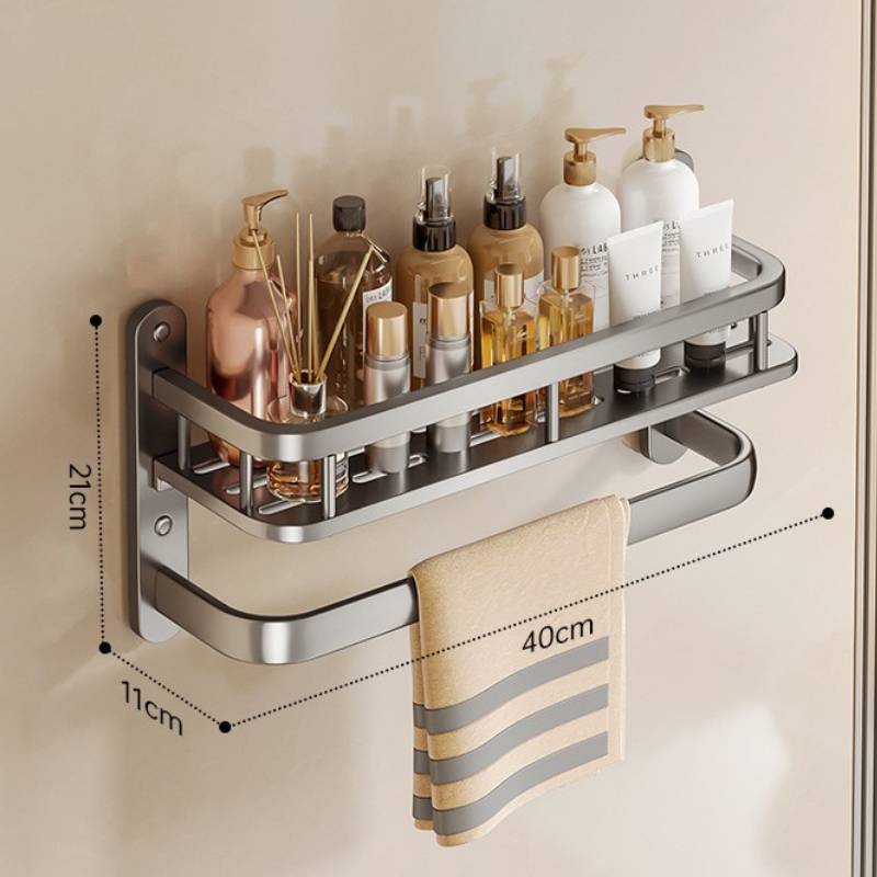 Modern Aluminum Wall Mount Shelf For Bathroom With Anodized Surface And Heavy Duty