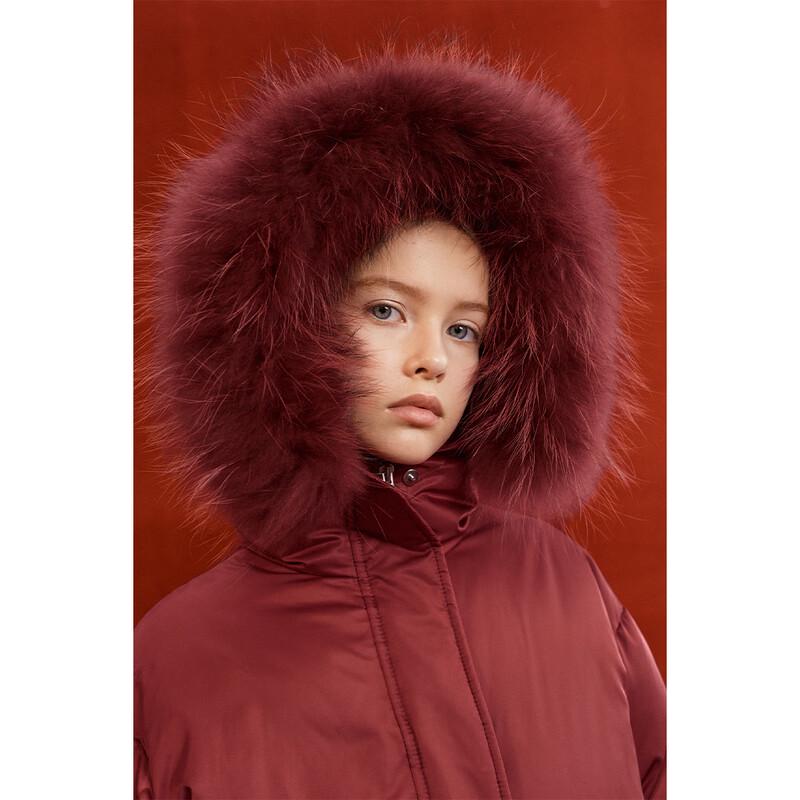 ELLE KIDS Girls' Red 90% Goose Down Winter Jacket