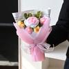 Romantic Knitted Rose Bouquet Chinese Style Finished Sunflower Bouquet Gift Handicraft Fashion Fake Flower