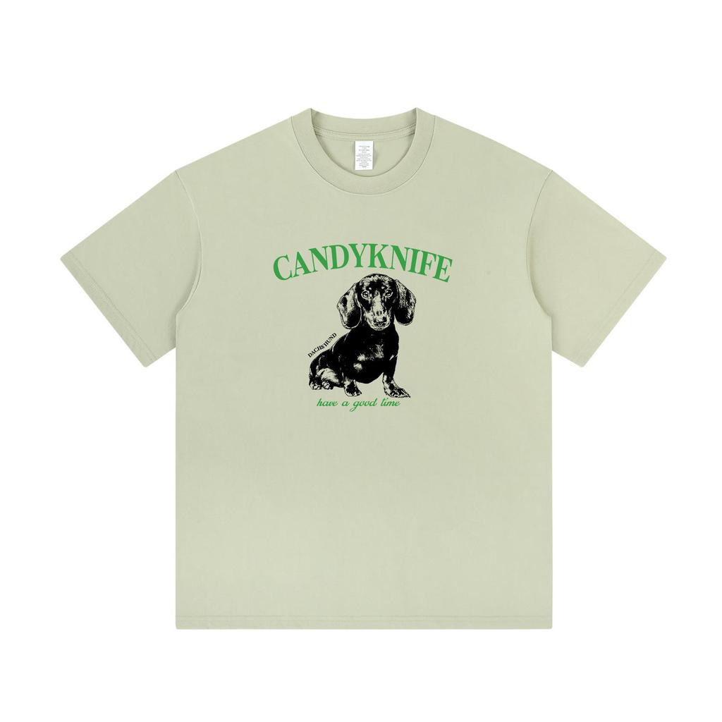 Women's Summer Chic Puppy Print Cotton T-Shirt