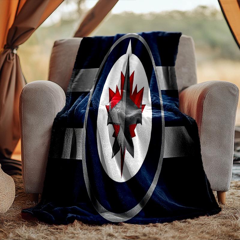Winnipeg Jets Blanket Flannel Throw for Sofa, Travel, Camping, Livingroom, Office, Chair and Bed Soft and Warm Holiday Birthday gifts