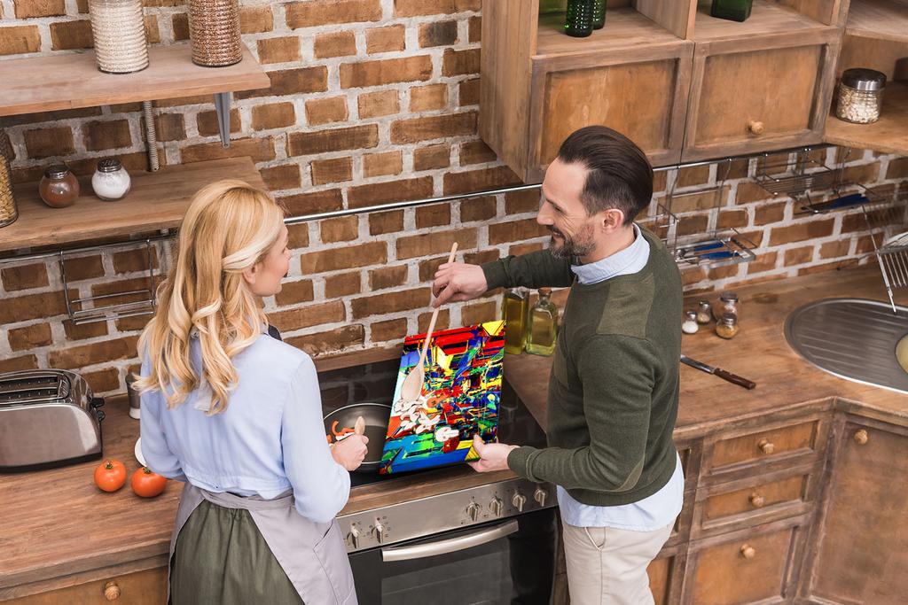 Szklana Płyta Deska Do Krojenia 52X30 Miasto