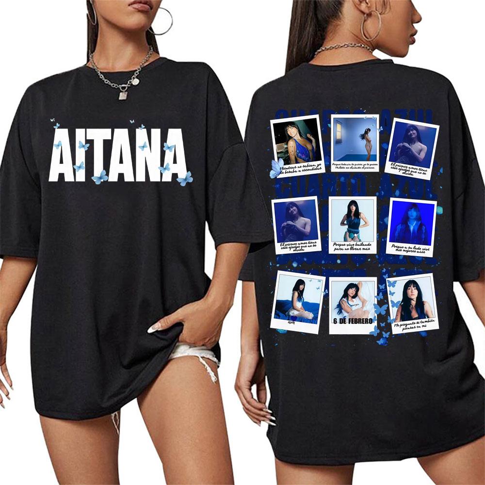 

Singer Aitana Cuarto Azul Tour Graphics T Shirts Unisex Women Harajuku Fashion Aesthetic Short Sleeve Tshirt Cotton Tee Shirt S
