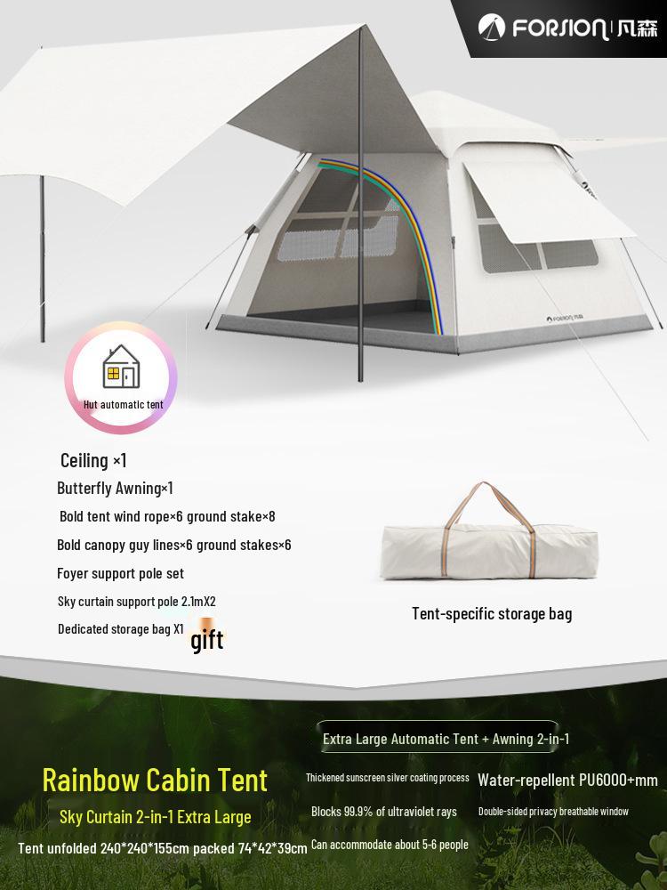 

Портативная автоматическая складная водонепроницаемая палатка для кемпинга Tent + Moisture Mat + Picnic Mat + Hammock