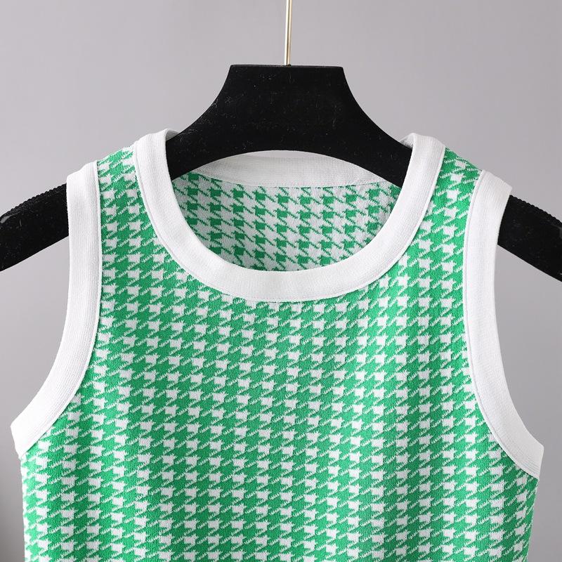 Grundlegende Sommer Ärmelloses Gestricktes Frauen Tank Top Mode Qualität Sexy Ladys Kurze Crop Top