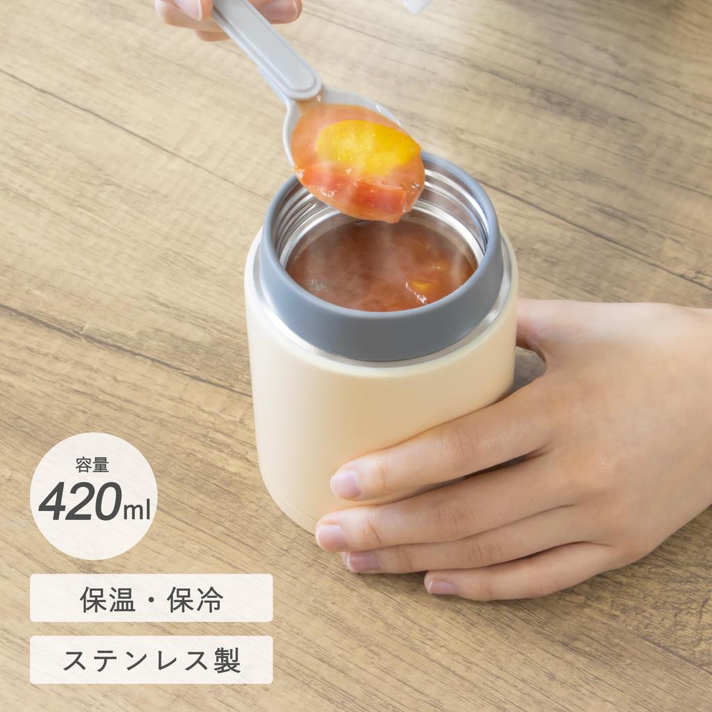 Takeda Corporation Insulated Soup X X Food Soup 320ml [Soup Mug, Jar] Ivory, 8.5 8.5 16cm, & Mug, (IVY FSMG320IVY)