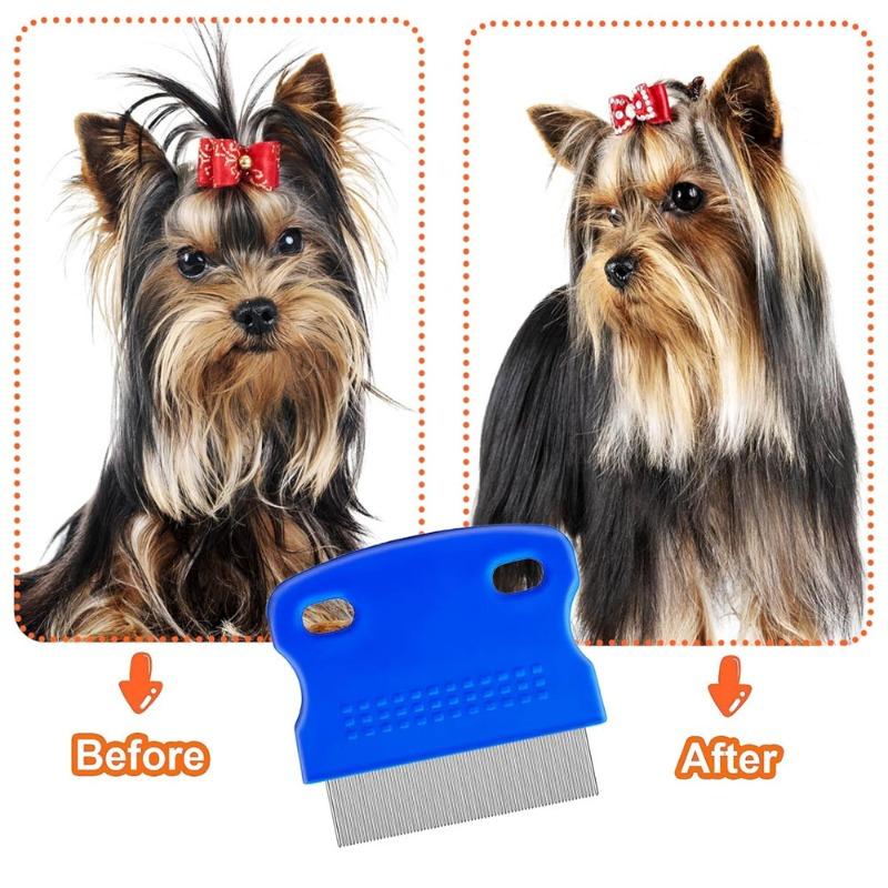 3-piece Set of Pet Lice Removal Comb, Flea Comb, Fine-toothed Needle Comb, Lice Removal Comb and Tick Hook Combination Set