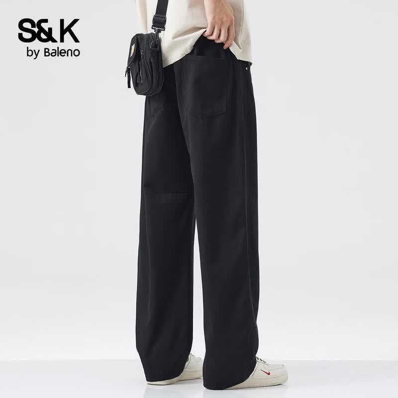 Baleno Men's S&K Loose Straight Drape Trousers