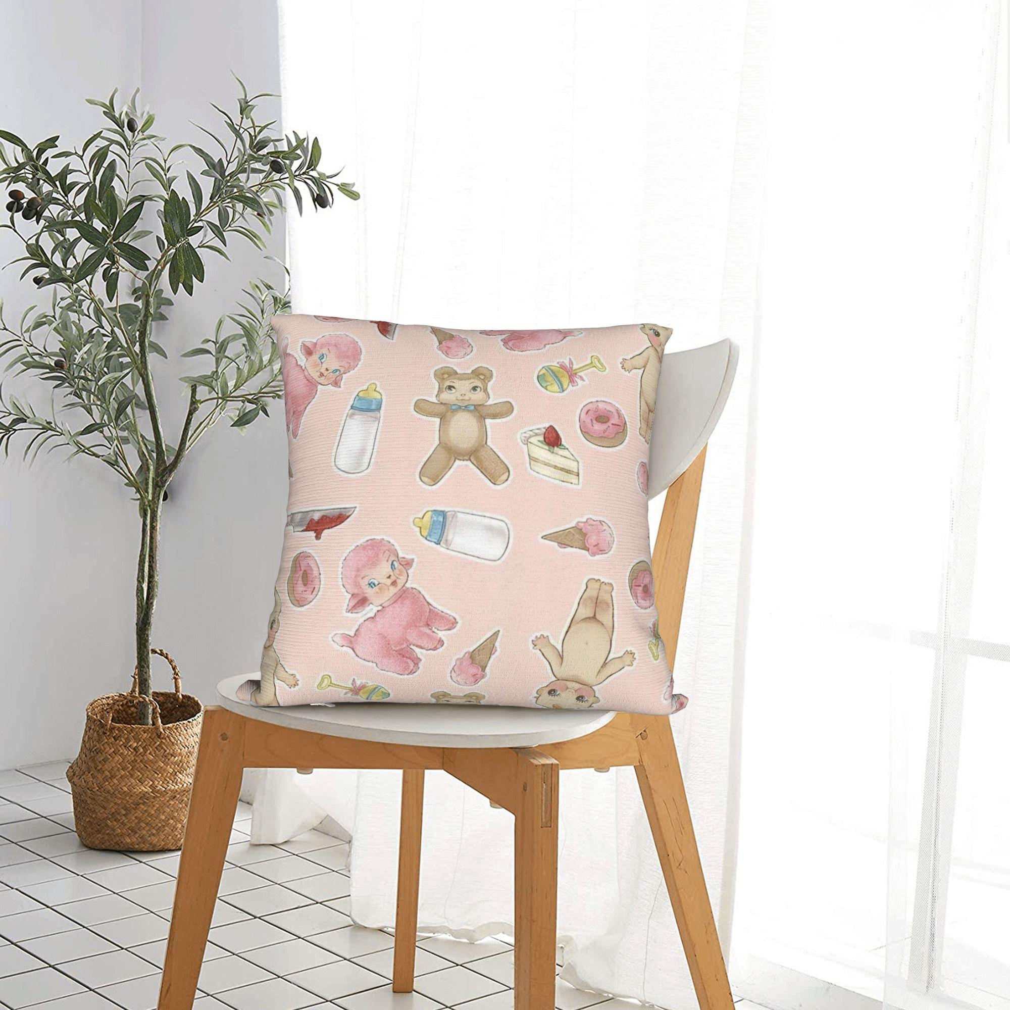 Lu Xika Chen Unisex Portals Melanies Martinez Cry Baby Pillowcase Double-Sided Printing Fabric Cushion Cover Throw Pillow Case Cover Sofa 40*40Cm