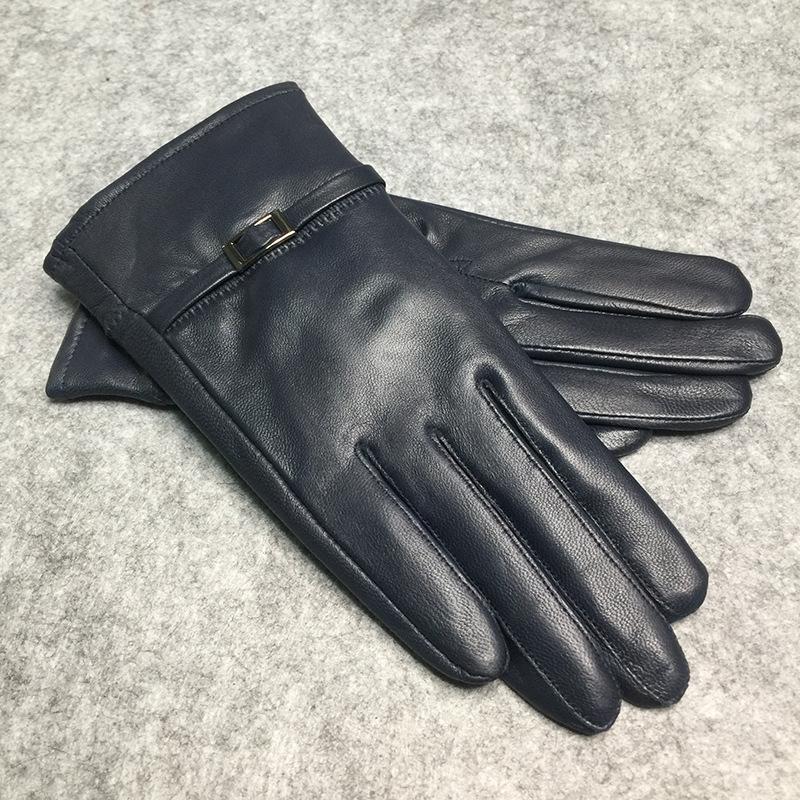 Winter Ladies Fashion Sheepskin Gloves Black Warm Authentic Leather Gloves Driving Motorcycle Dress Sports Work Leather Gloves