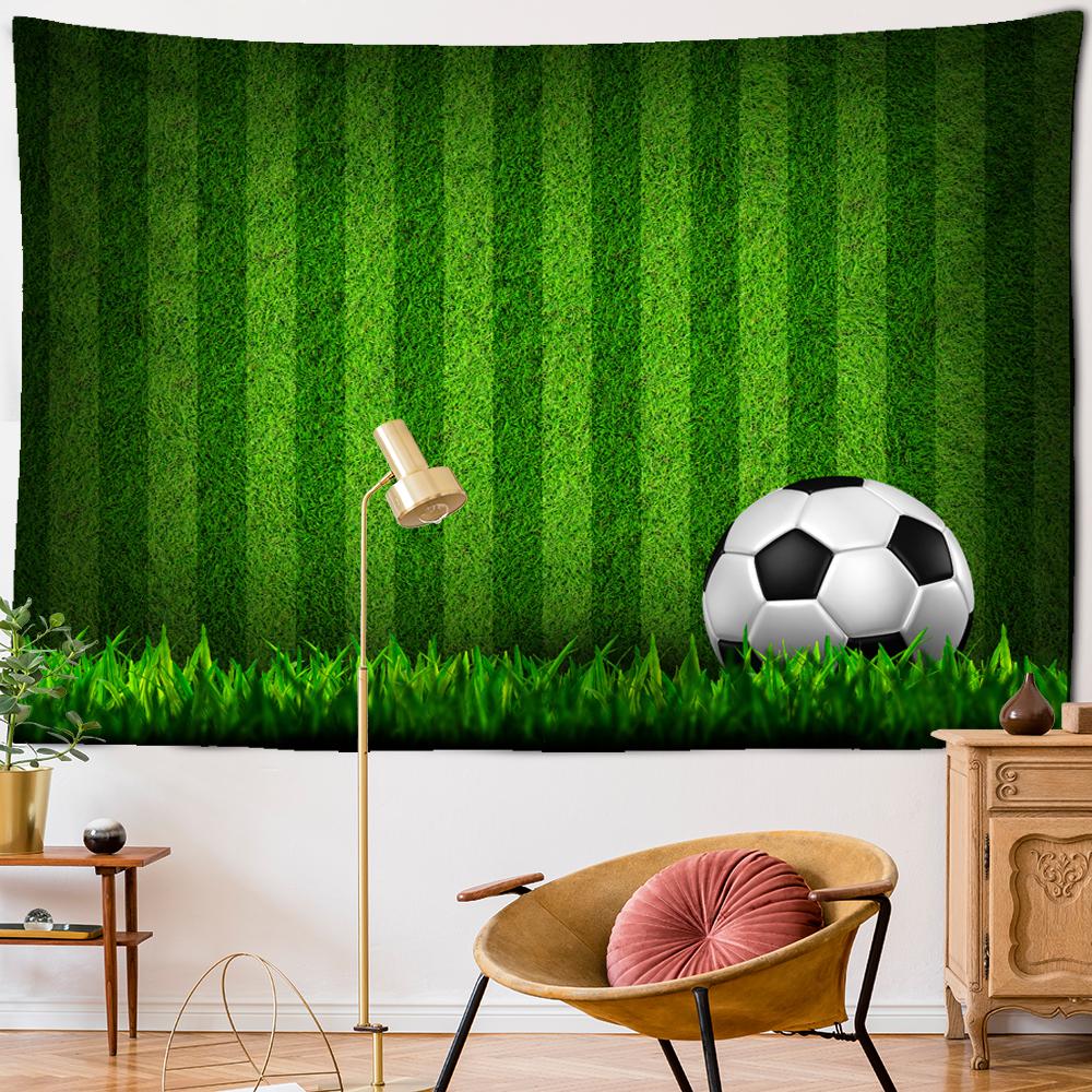Green Grassland Football Field Tapestry Wall Hanging Spanish Football Carpet Bohemianwind Hippie Room Decor Background Cloth