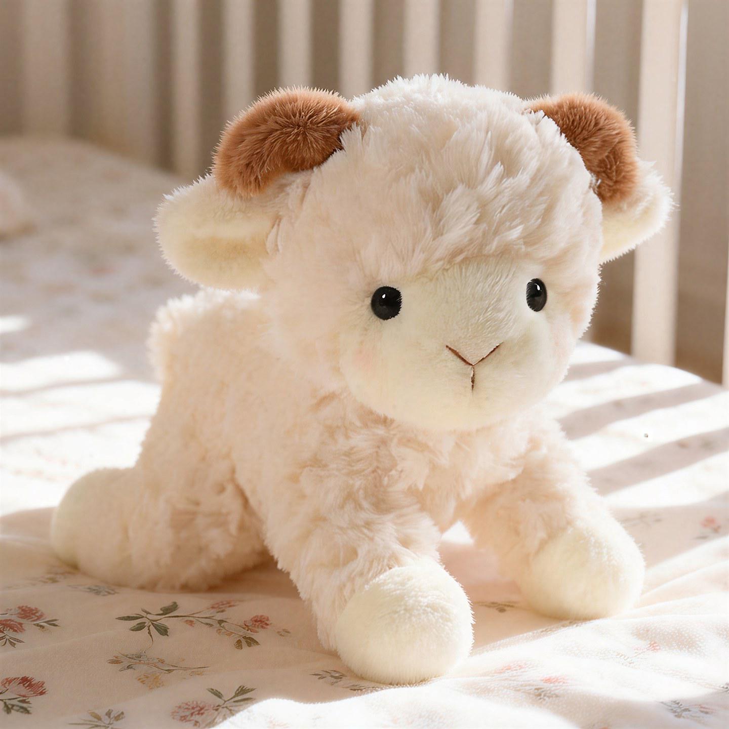 Good Night Sheep Plush Doll - Soft Lamb Wool Sleep Soothing Toy Gift