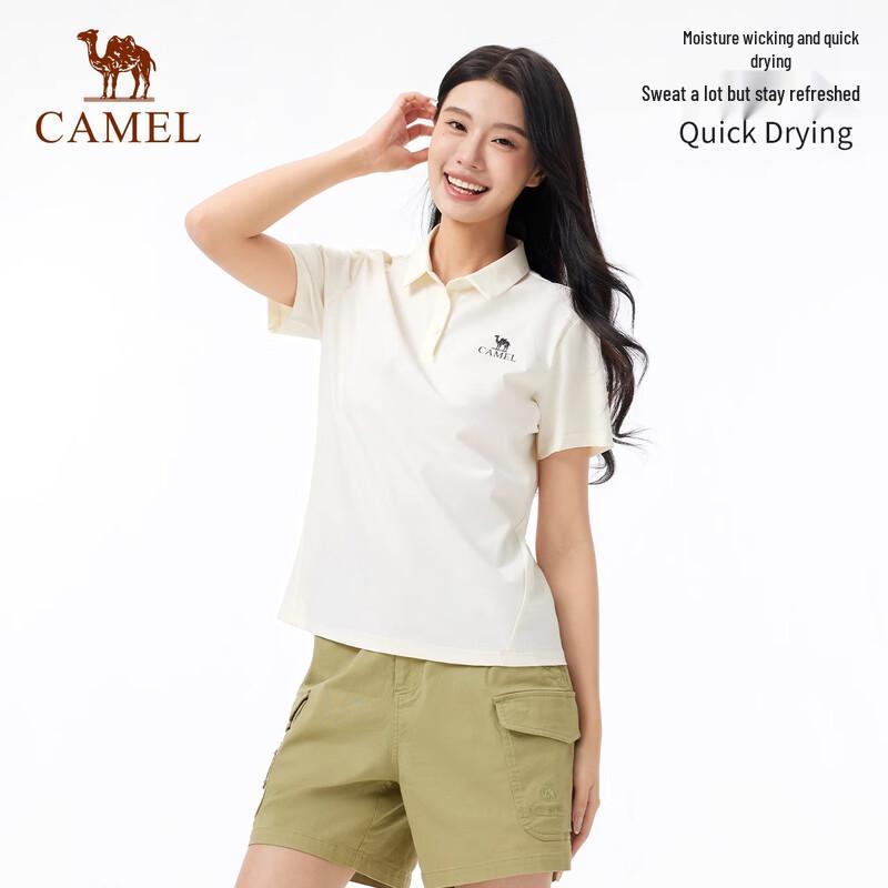 CAMEL Women s Quick-Dry Short Sleeve Polo Shirt M