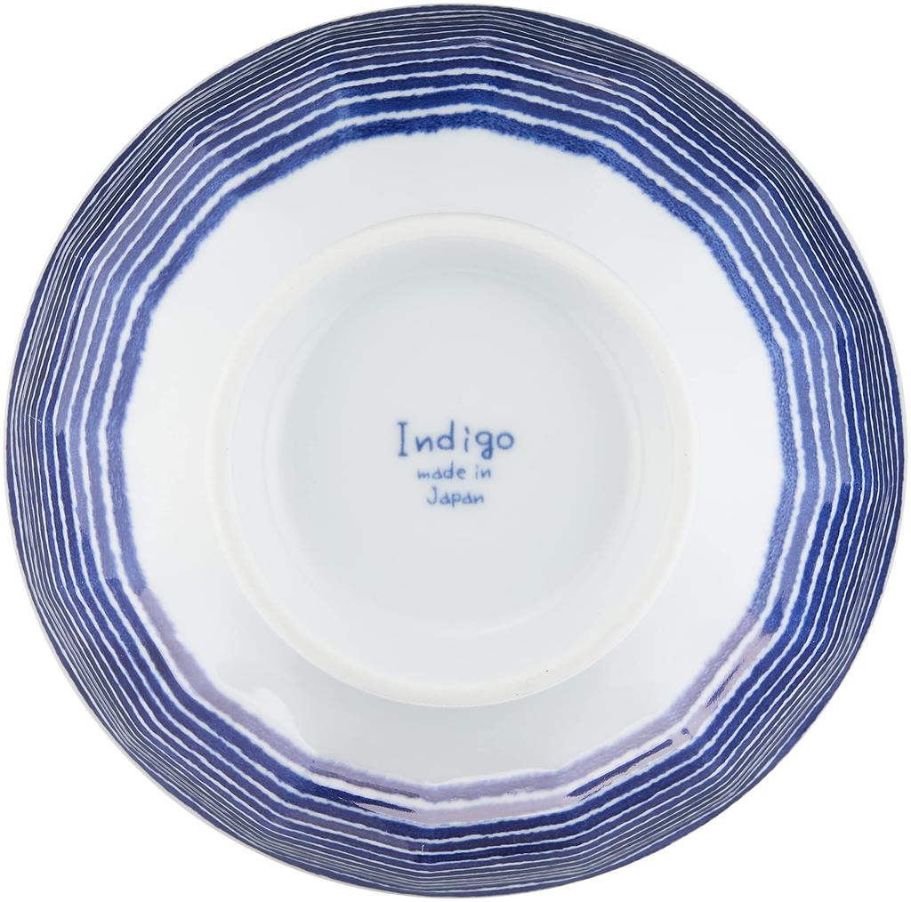 Hasami Ware Lightweight Okonomi Donburi Indigo Indigo Dye Microwave and Dishwasher Made In 32567 Bowl, Aiama, Beveled, Koma-suji, Safe, Japan,